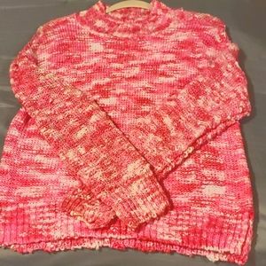 Coral/Cream/Fuchsia Sweater Kohl's SO brand.